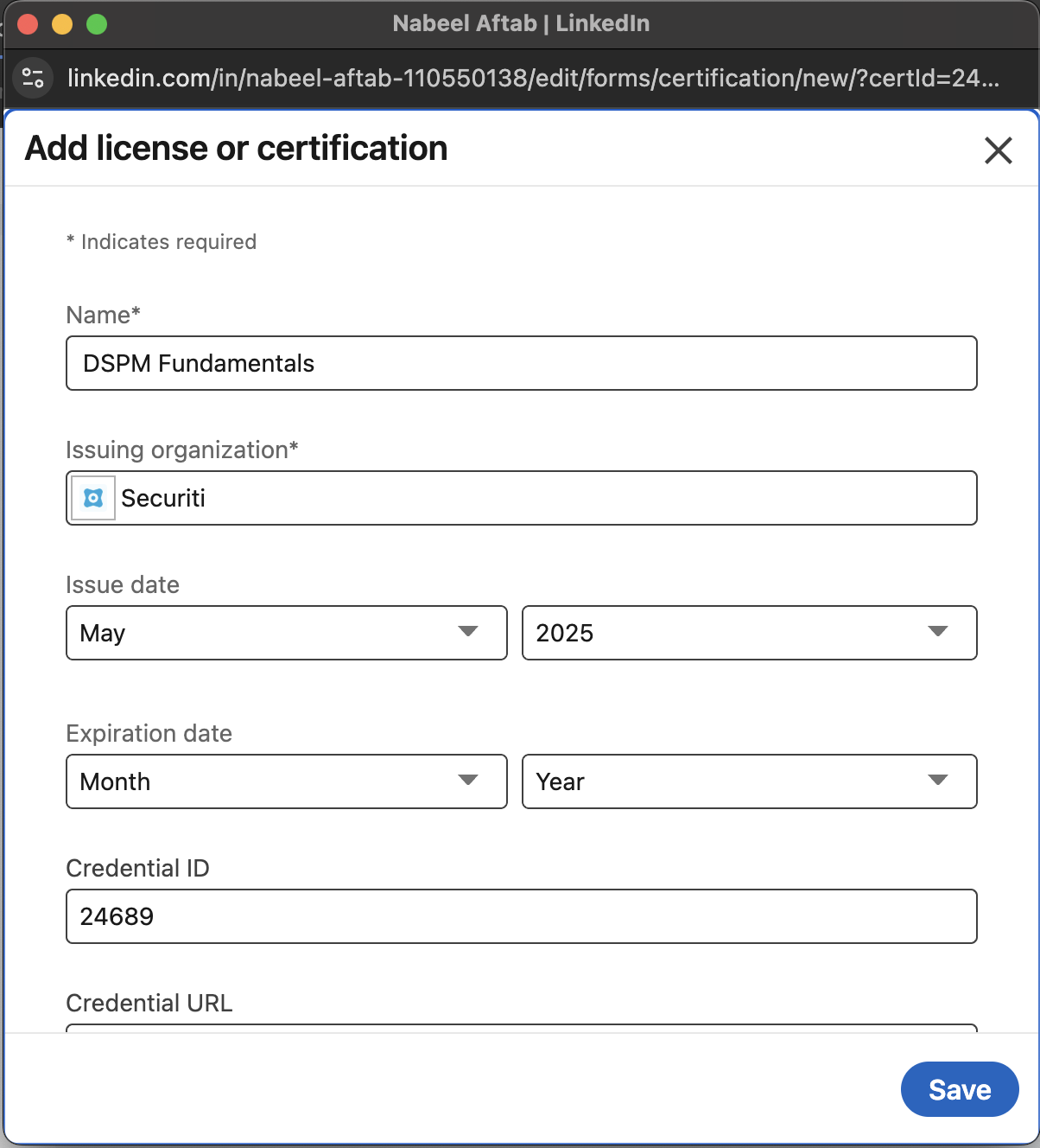 Add Certificate to LinkedIn